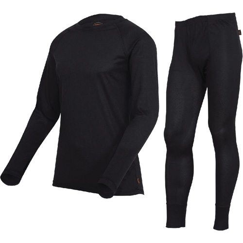 D2200A Ensemble de sous-v&ecirc;tements &agrave; s&eacute;chage rapide et &eacute;vacuation de l'humidit&eacute; de premi&egrave;re qualit&eacute;, Hommes, T-petit, Noir Ontario Safety Products