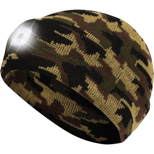 5677 Tuque en tricot avec lampe frontale &agrave; DEL, Doublure en Molleton, Taille unique, Camo Ontario Safety Products