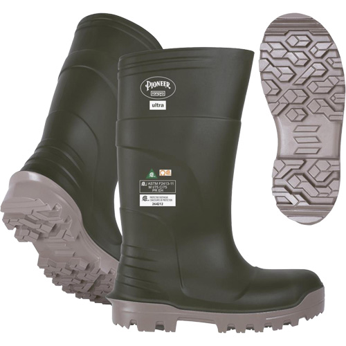 B105FUL.GR Pioneer Ultra Boots, Polyurethane, Steel/Composite Toe, Size 6, Puncture Resistant Sole Ontario Safety Products