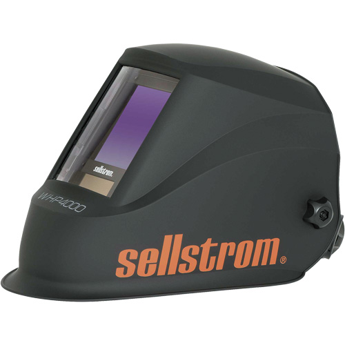 WHP4000 Premium Series ADF Welding Helmet with Extra-Large Blue Lens Technology, 3.94" L x 3.28" W View Area, Black/Orange Ontario Safety Products
