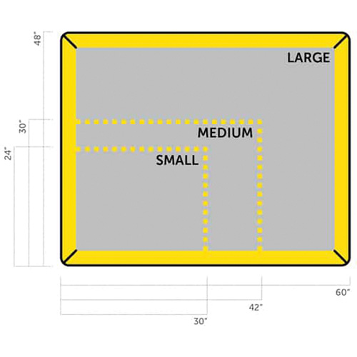 Medium Ultra-Filter Pad, 1.5 US Gal. Capacity, 3.5' W x 2.5' L x 3" H, Foam Wall Ontario Safety Products