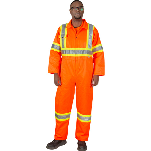 Unlined Safety Coveralls, X-Large, High Visibility Orange Ontario Safety Products