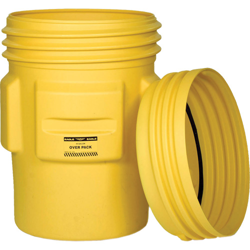 Overpack Plastic Drum Barrel, 95 US gal., Stationary Ontario Safety Products