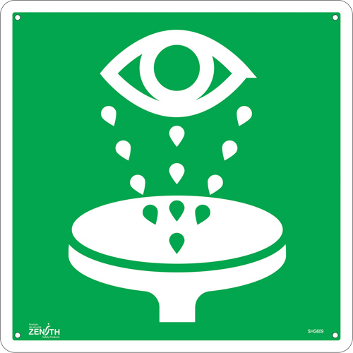 Eye Wash CSA Standard Safety Sign, 12" x 12", Aluminum, Pictogram Ontario Safety Products