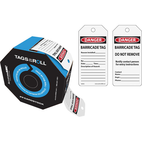 &eacute;tiquettes de danger pour barricade, Papier cartonn&eacute;, 3" la x 6-1/4" h, Anglais Ontario Safety Products