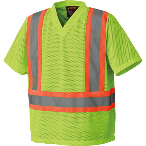 5993P T-shirt de s&eacute;curit&eacute; en maille, Polyester, Petit, Jaune lime haute visibilit&eacute; Ontario Safety Products