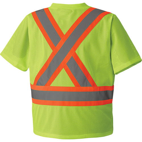 5993P T-shirt de s&eacute;curit&eacute; en maille, Polyester, Petit, Jaune lime haute visibilit&eacute; Ontario Safety Products