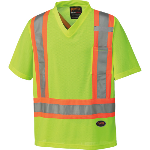 6989 Chandail pour la circulation en micromaille, T-petit, Jaune lime haute visibilit&eacute; Ontario Safety Products