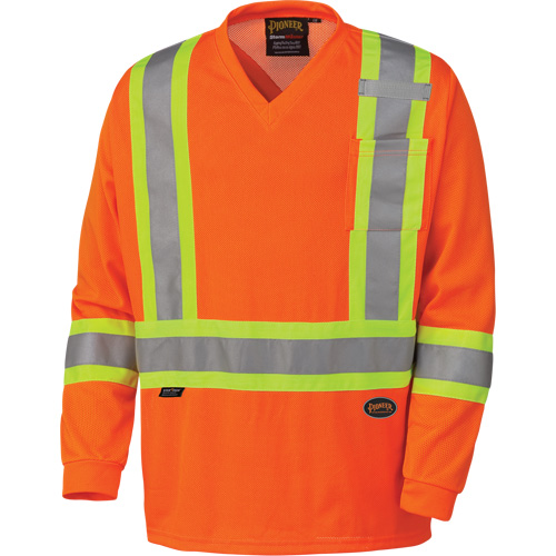6984 Chandail de s&eacute;curit&eacute; &agrave; manches longues pour circulation en micromaille, Petit, Orange haute visibilit&eacute; Ontario Safety Products