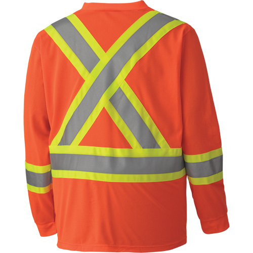 6984 Chandail de s&eacute;curit&eacute; &agrave; manches longues pour circulation en micromaille, Petit, Orange haute visibilit&eacute; Ontario Safety Products