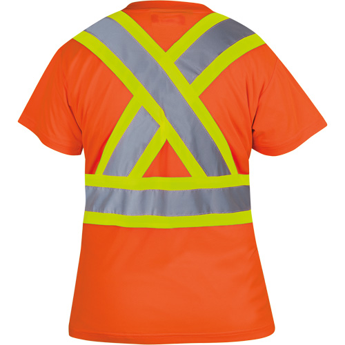 6948 T-shirt de s&eacute;curit&eacute; en il-de-perdrix pour femme, Polyester, T-petit, Orange haute visibilit&eacute; Ontario Safety Products
