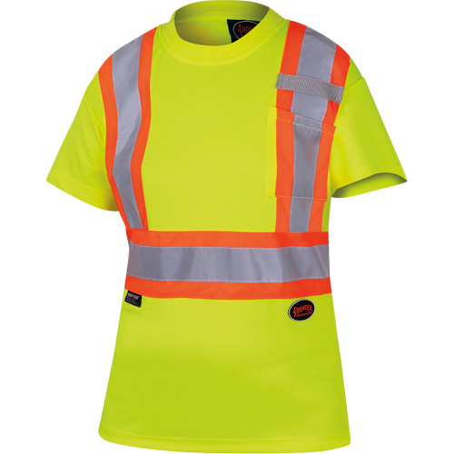 6949 T-shirt de s&eacute;curit&eacute; en il-de-perdrix pour femme, Polyester, T-petit, Jaune lime haute visibilit&eacute; Ontario Safety Products