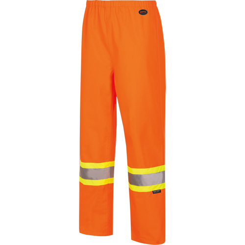 5627W Pantalon &agrave; bavette imperm&eacute;able pour femmes, Polyester/Polyur&eacute;thane, T-petit, Orange haute visibilit&eacute; Ontario Safety Products