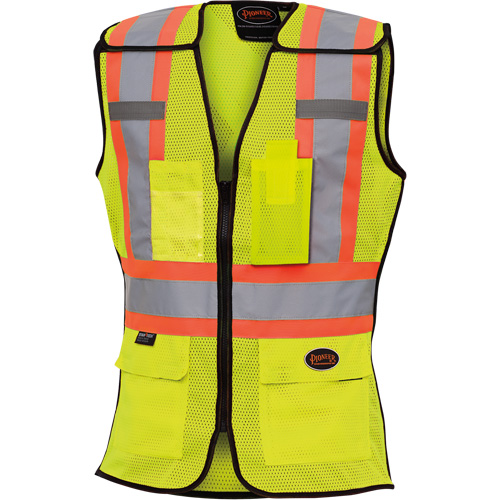 489 Women's High-Visibility Safety Tear-Away Vest, High Visibility Lime-Yellow, X-Small, Polyester Ontario Safety Products