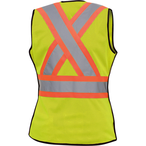 489 Women's High-Visibility Safety Tear-Away Vest, High Visibility Lime-Yellow, X-Small, Polyester Ontario Safety Products