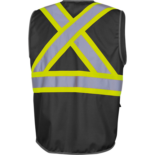 6959BK Veste de s&eacute;curit&eacute; haute visibilit&eacute; en tricot chaîne avec fermeture &agrave; glissi&egrave;re, Noir, T-petit, Polyester Ontario Safety Products