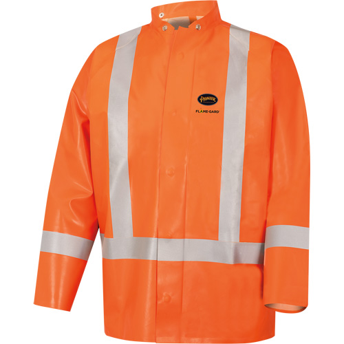 5990J Manteau de s&eacute;curit&eacute; imperm&eacute;able tr&egrave;s robuste ignifuge et r&eacute;sistant aux arcs &eacute;lectriques, Petit, Orange haute visibilit&eacute;, 11 cal/cm² Ontario Safety Products