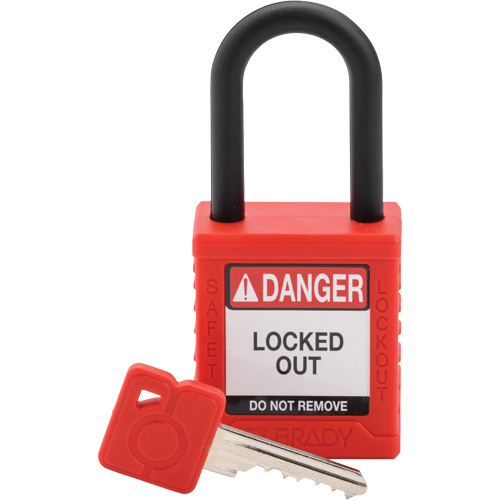 Velocity Safety Lockout Padlock, Red, Keyed Different, Nylon, 1-1/2" Width Ontario Safety Products