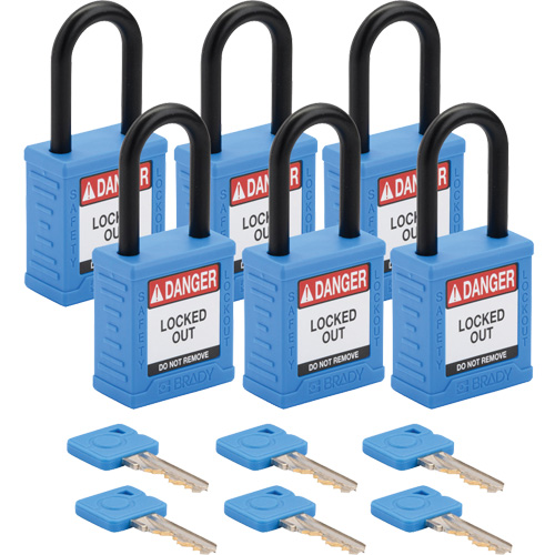 Velocity Lockout Padlocks, Blue, Keyed Different, Nylon, 1-1/2" Width Ontario Safety Products