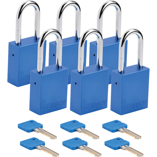 Cadenas de s&eacute;curit&eacute;, Cadenas de s&eacute;curit&eacute;, Cl&eacute;s identiques, Aluminium, Largeur de 1-1/2" Ontario Safety Products
