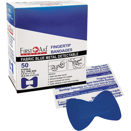 Bandages, Bout de doigt, Tissu d&eacute;tectable, Non st&eacute;rile Ontario Safety Products