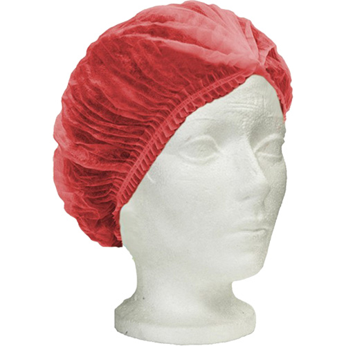 Bonnet bouffant pliss&eacute; RONCO Care, Polypropyl&egrave;ne, 24", Rouge Ontario Safety Products
