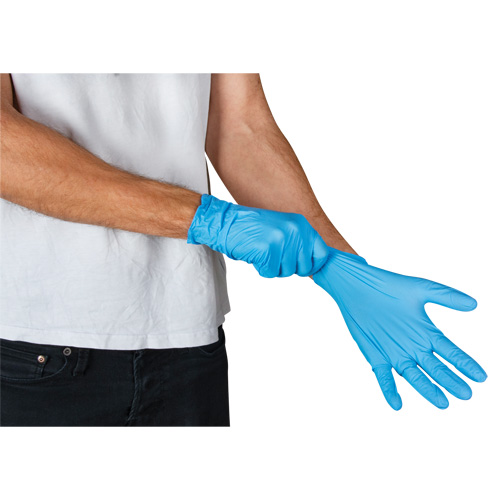 Emballages de gants jetables pour machine distributrice, Petit, Nitrile, 4,5 mils, Sans poudre, Bleu, Classe 2 Ontario Safety Products