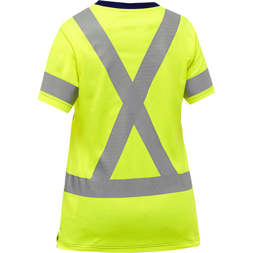 Chemise &agrave; manches courtes et X au dos Bisley pour femmes, Poly-coton, Petit, Jaune lime haute visibilit&eacute; Ontario Safety Products