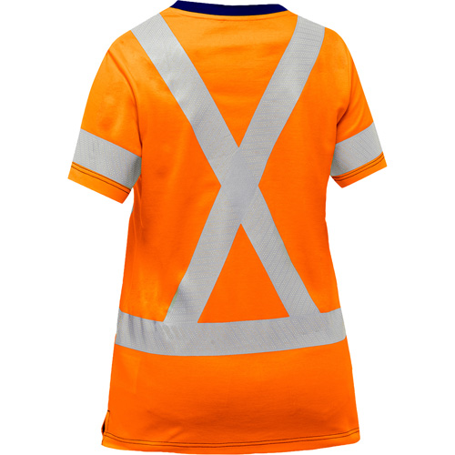 Chemise &agrave; manches courtes et X au dos Bisley pour femmes, Poly-coton, Petit, Orange haute visibilit&eacute; Ontario Safety Products