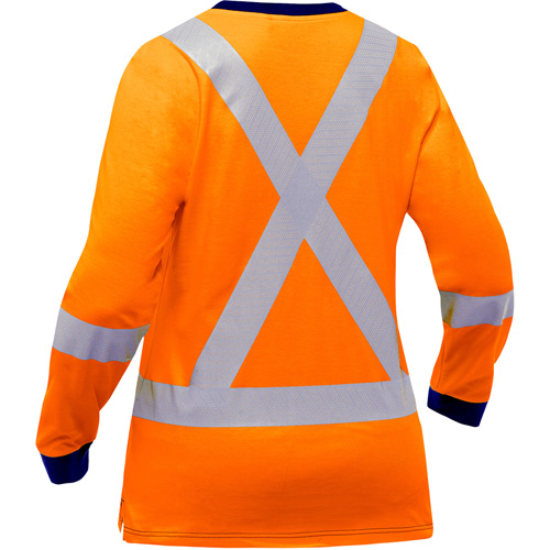 Chemise &agrave; manches longues et X au dos Bisley pour femmes, Poly-coton, Petit, Orange haute visibilit&eacute; Ontario Safety Products