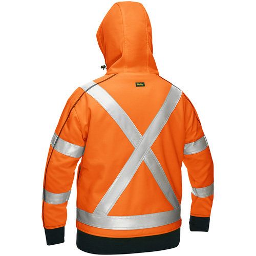 Bisley&reg; X-Back Women's Contoured Full Zip Hooded Sweatshirt with Sherpa Lining, X-Large, High Visibility Orange Ontario Safety Products