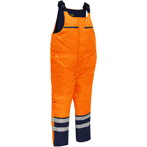 Bisley&reg; Extreme Cold Bib Overall, Polyester, Small, High Visibility Orange Ontario Safety Products