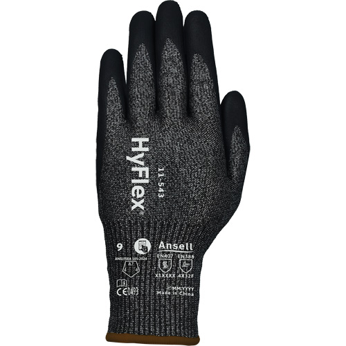 Gants r&eacute;sistants &agrave; la coupe HYFLEX 11-543, Taille 6, Calibre 13, Rev&ecirc;tement Nitrile, Enveloppe en Nylon/Acier inoxydable/PEHP/Spandex, ASTM ANSI niveau A7/EN 388 niveau F Ontario Safety Products
