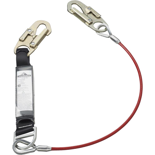 SA-5500-6 Longe &agrave; amortisseur de choc, 6', Point d'ancrage &agrave; Crochet mousqueton, Crochet mousqueton aux jambes, Acier galvanis&eacute; Ontario Safety Products