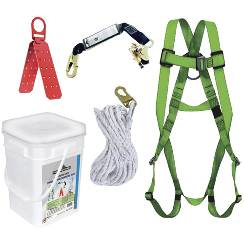 RK4-25 Ensemble conforme pour couvreur avec support r&eacute;utilisable, Trousses pour couvreur de toit Ontario Safety Products