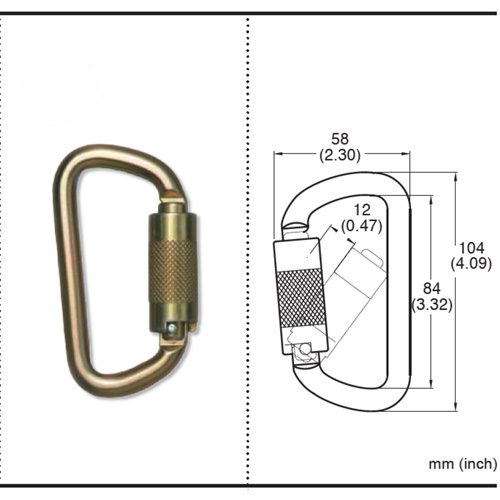 CP-03015-2 Mousqueton zingu&eacute; avec ouverte de portique de 3/4", Acier Ontario Safety Products