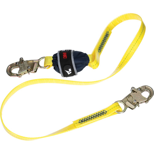 Coated Web Shock-Absorbing Lanyard, 6', Snap Hook Center, Snap Hook Leg Ends Ontario Safety Products