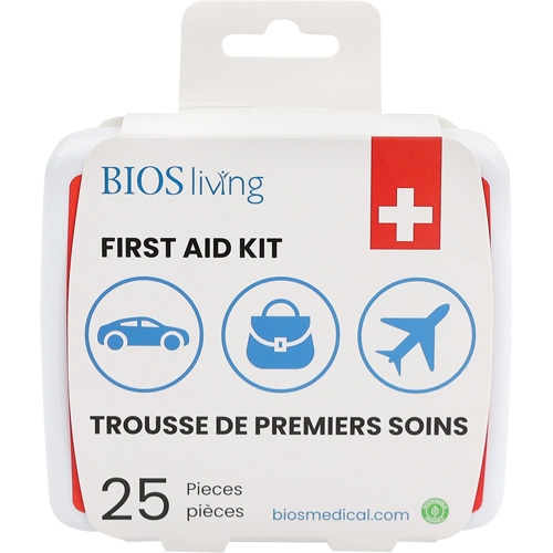 Trousse de premiers soins pour la maison et le voyage de 25 morceaux, Boîte en plastique Ontario Safety Products