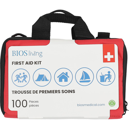Trousse de premiers soins pour la maison et le voyage de 100 morceaux, Sac en nylon Ontario Safety Products