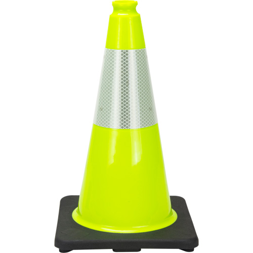 Premium Traffic Cone, 18", Lime Green, 6" Reflective Collar(s) Ontario Safety Products