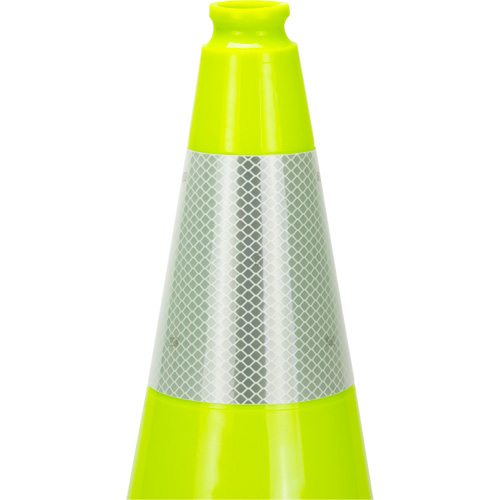 Premium Traffic Cone, 18", Lime Green, 6" Reflective Collar(s) Ontario Safety Products