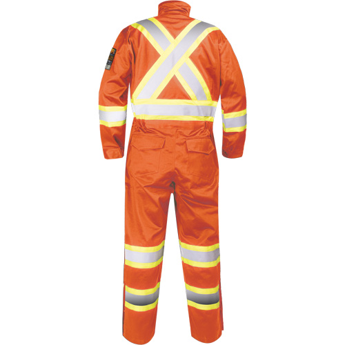 Combinaison ignifug&eacute;e avec bandes haute visibilit&eacute;, Taille Petit, Orange Ontario Safety Products