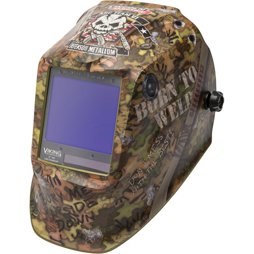 Masque de soudage VIKING 3350 Born To Weld, 3,74" lo x 3,34" la Champ de vision, Teinte 5 - 13 Ontario Safety Products
