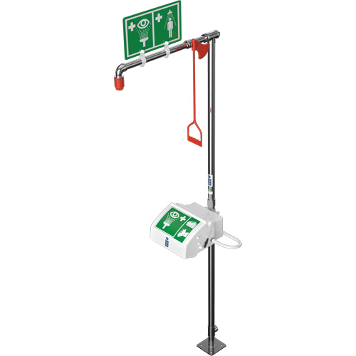 Douche combin&eacute;e avec cuvette ferm&eacute;e en ABS et entr&eacute;e inf&eacute;rieure, Socle Ontario Safety Products