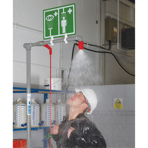 Combination Shower with Closed ABS Bowl & Top Inlet, Pedestal Ontario Safety Products