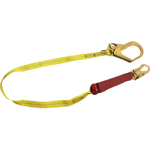External Energy Absorber Lanyard with 2-1/4" Hook, 6', Snap Hook Center, Snap Hook Leg Ends, Polyester Ontario Safety Products