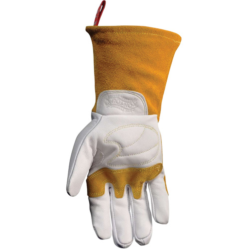 Gants de soudeur TIG/MIG de premi&egrave;re qualit&eacute; avec dos en cuir de vache refendue isol&eacute;es et ignifug&eacute;s Caiman, Cuir fleur de ch&egrave;vre, Taille Grand Ontario Safety Products