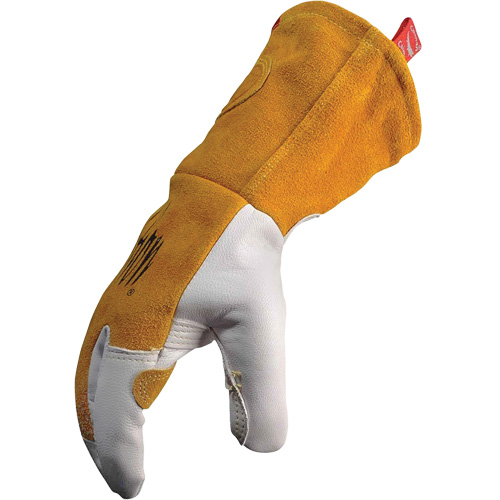 Gants de soudeur TIG/MIG de premi&egrave;re qualit&eacute; avec dos en cuir de vache refendue isol&eacute;es et ignifug&eacute;s Caiman, Cuir fleur de ch&egrave;vre, Taille Grand Ontario Safety Products