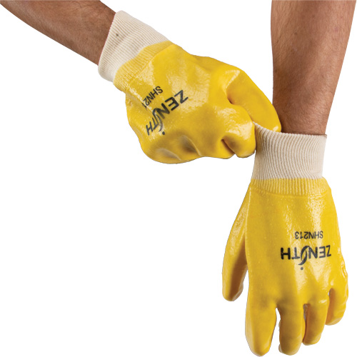 Gants &agrave; fini rugueux et r&eacute;sistants aux produits chimiques, Taille 9, 10" lo, PVC, Doublure en Interlock, 47-mil Ontario Safety Products