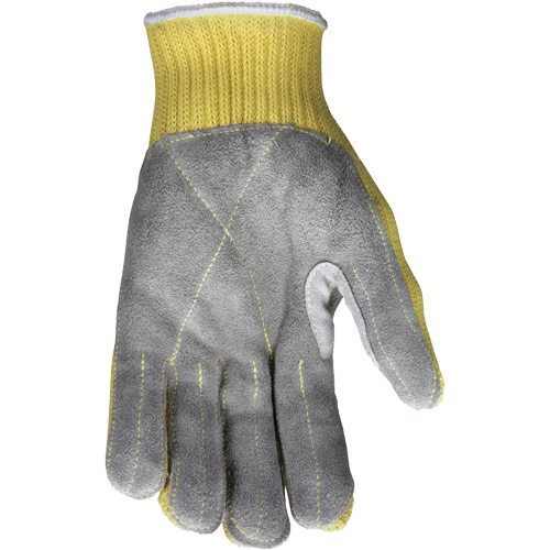 Gants de travail r&eacute;sistant &agrave; la coupe CutPro avec paume en cuir fendu, Taille Petit, Calibre 7, Enveloppe en Kevlar, ASTM ANSI niveau A3 Ontario Safety Products